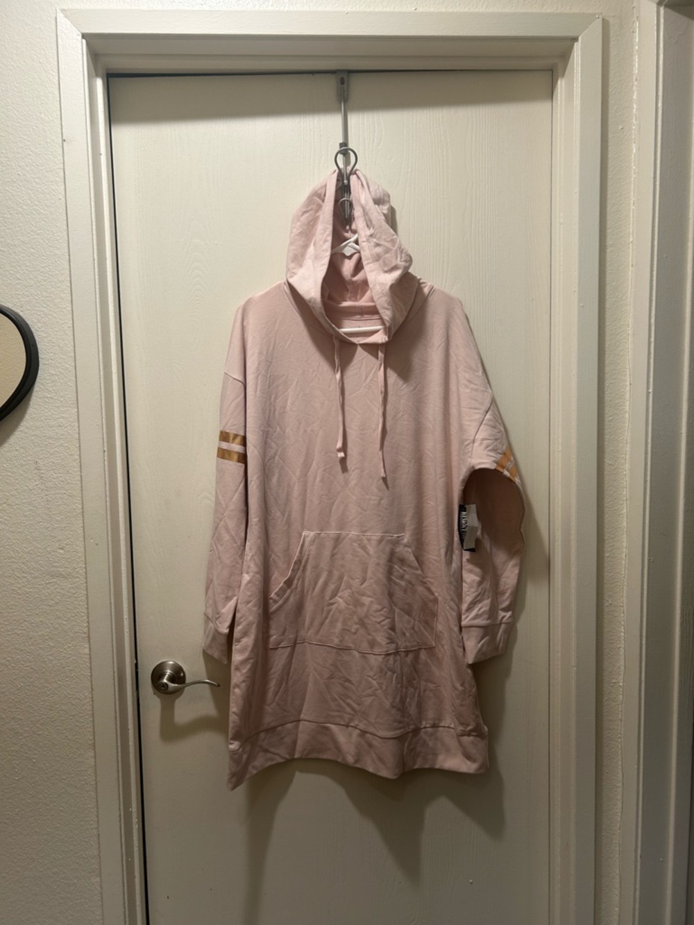 Soho Light Pink Hooded Sweatshirt Dress